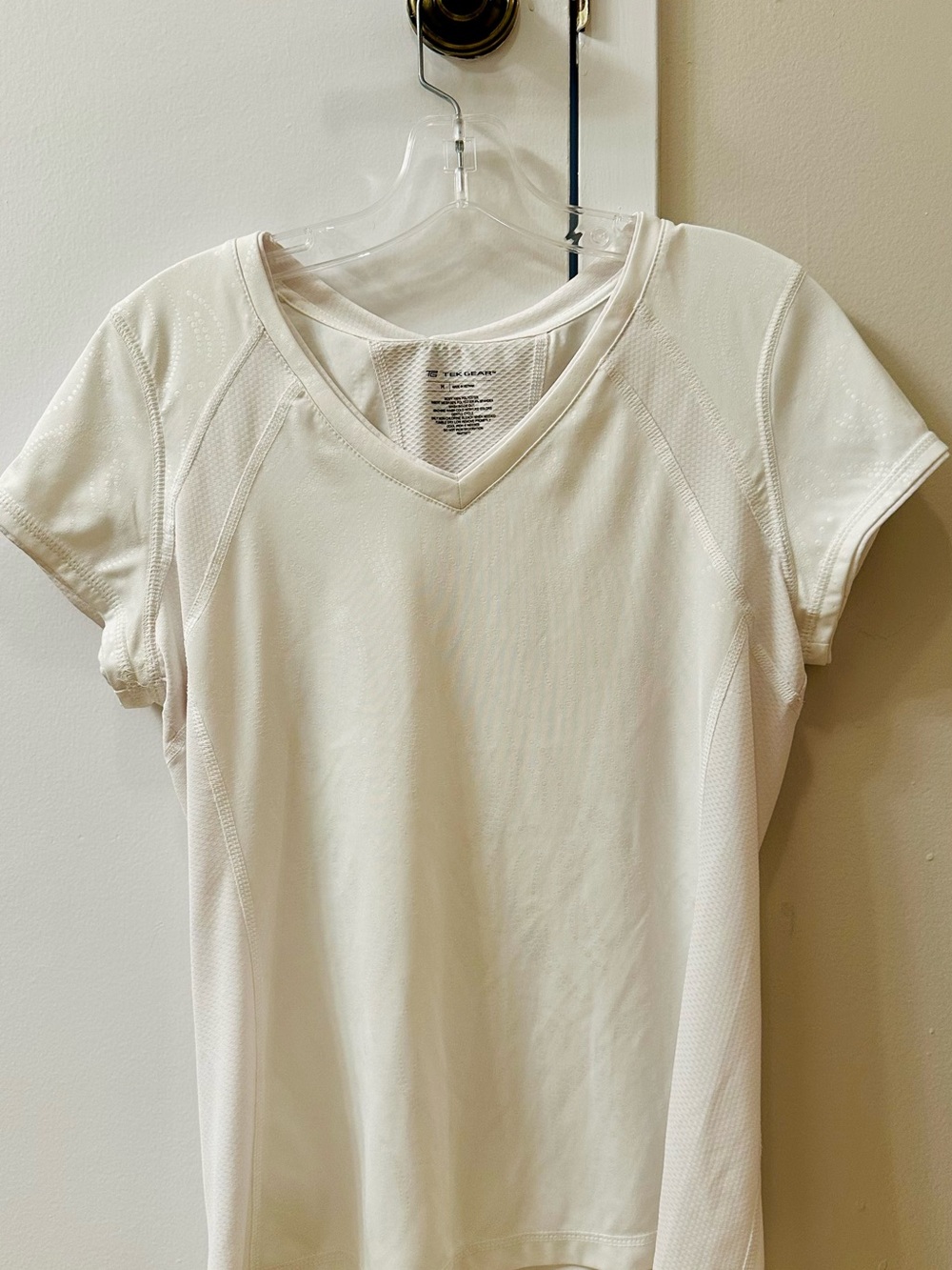 tek gear White V-Neck Short Sleeve Performance Tee